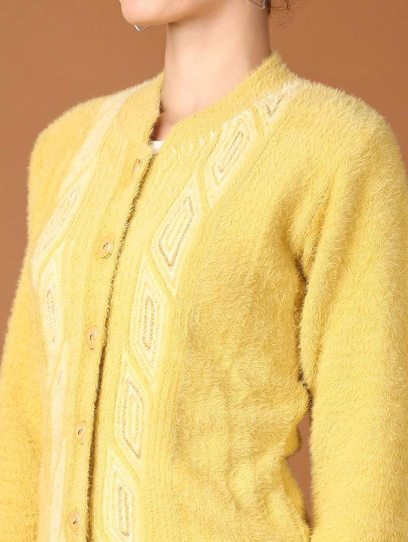 Women Self Design Long Sleeve Cardigan - 21611555 -  Standard Image - 5