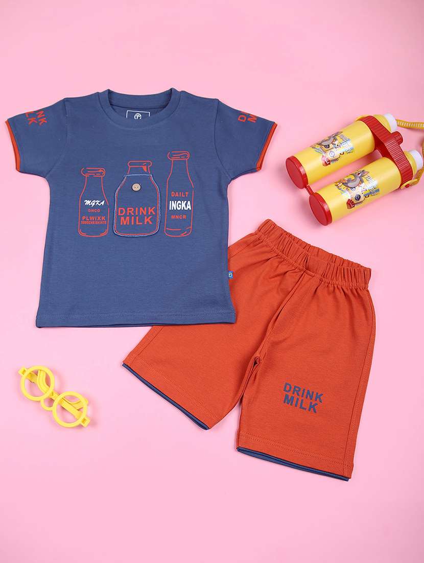 boys printed t-shirt and short set
