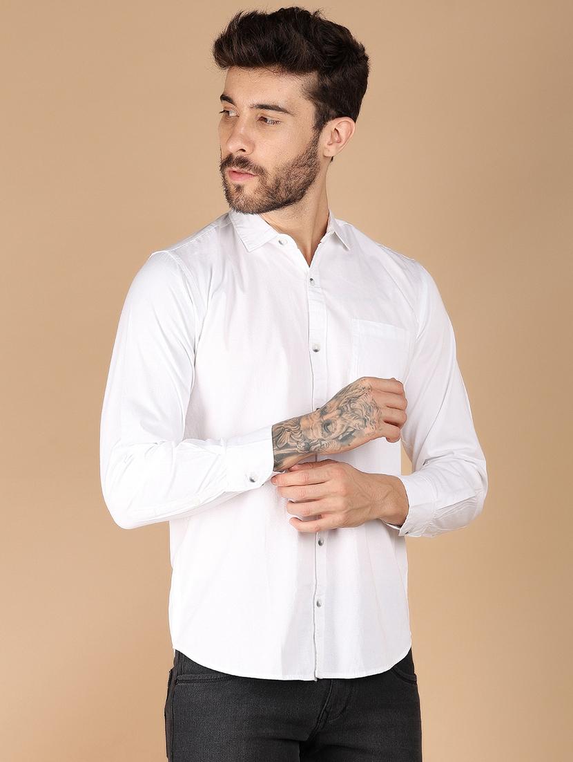 men solid long sleeve casual shirt - 21611594 -  Zoom Image - 0