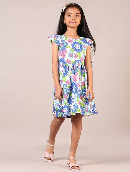 girls printed round neck frock