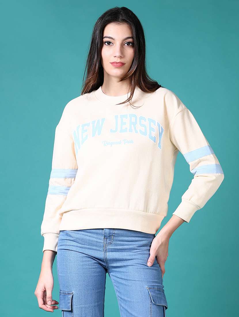 women typographic long sleeve sweatshirt