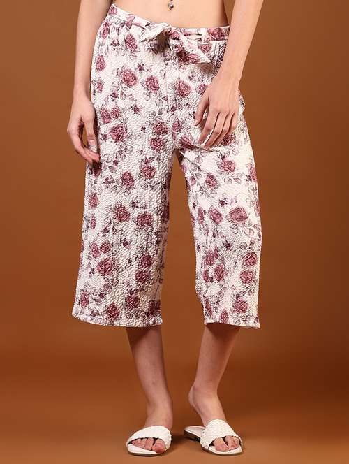 women floral print mid rise culottes - 21611713 -  Standard Image - 0