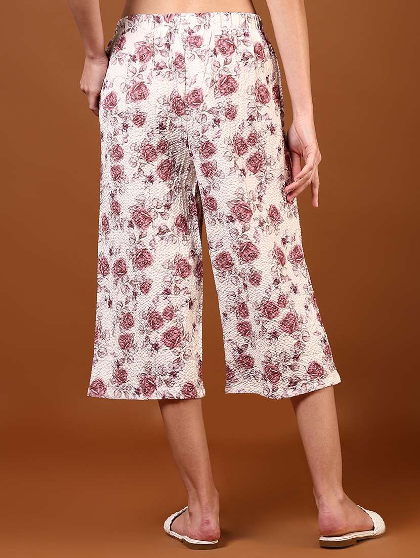 women floral print mid rise culottes - 21611713 -  Standard Image - 3