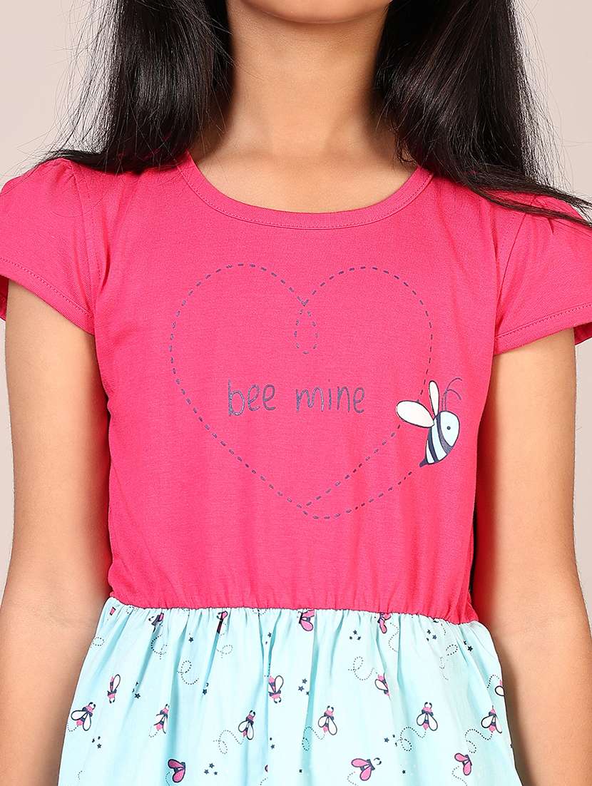 girls printed round neck frock - 21611750 -  Standard Image - 3