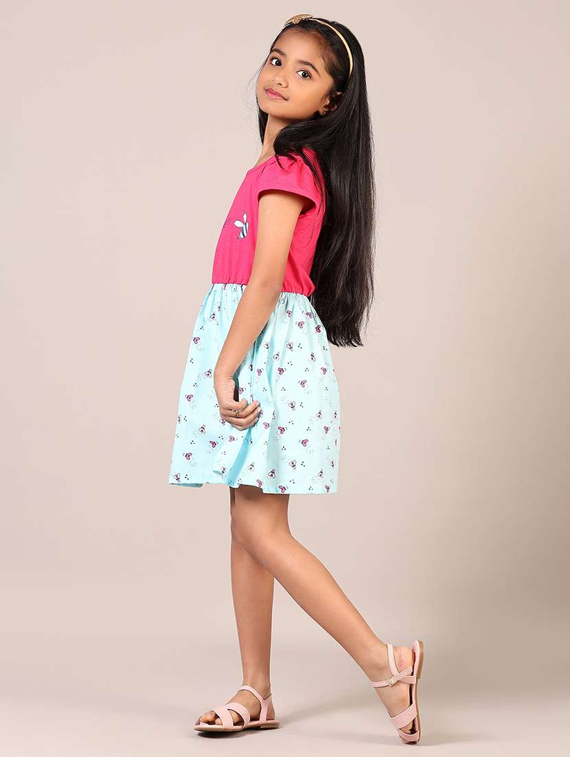girls printed round neck frock - 21611750 -  Standard Image - 5
