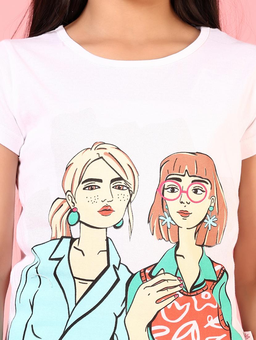 girls printed round neck short sleeves tee - 21611789 - Standard Image - 5