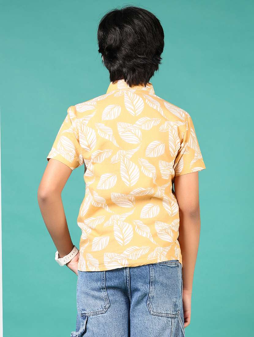 boys printed collared short sleeves shirt - 21611934 - Standard Image - 3