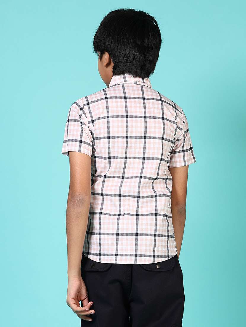 boys checkered collared short sleeves shirt - 21611935 -  Standard Image - 3