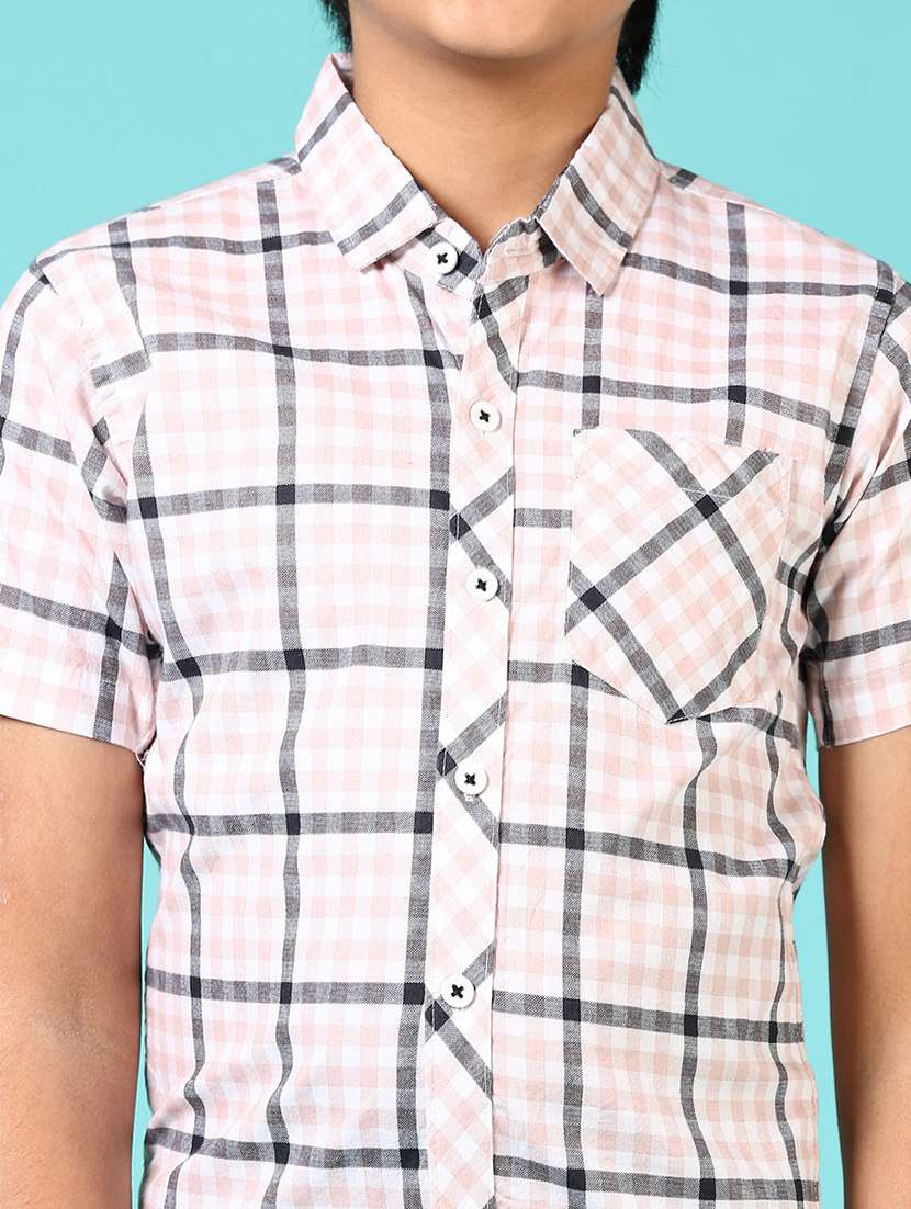 boys checkered collared short sleeves shirt - 21611935 -  Standard Image - 5