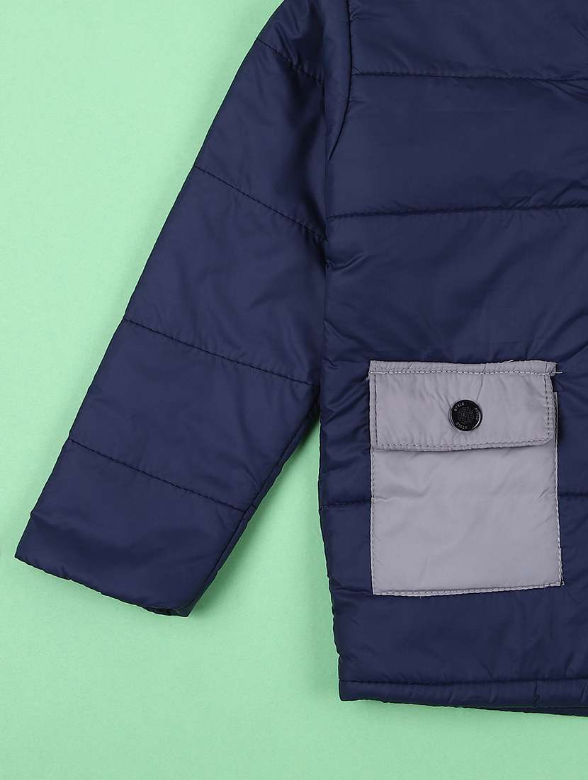 boys solid long sleeve hooded quilted jacket - 21611942 -  Standard Image - 3