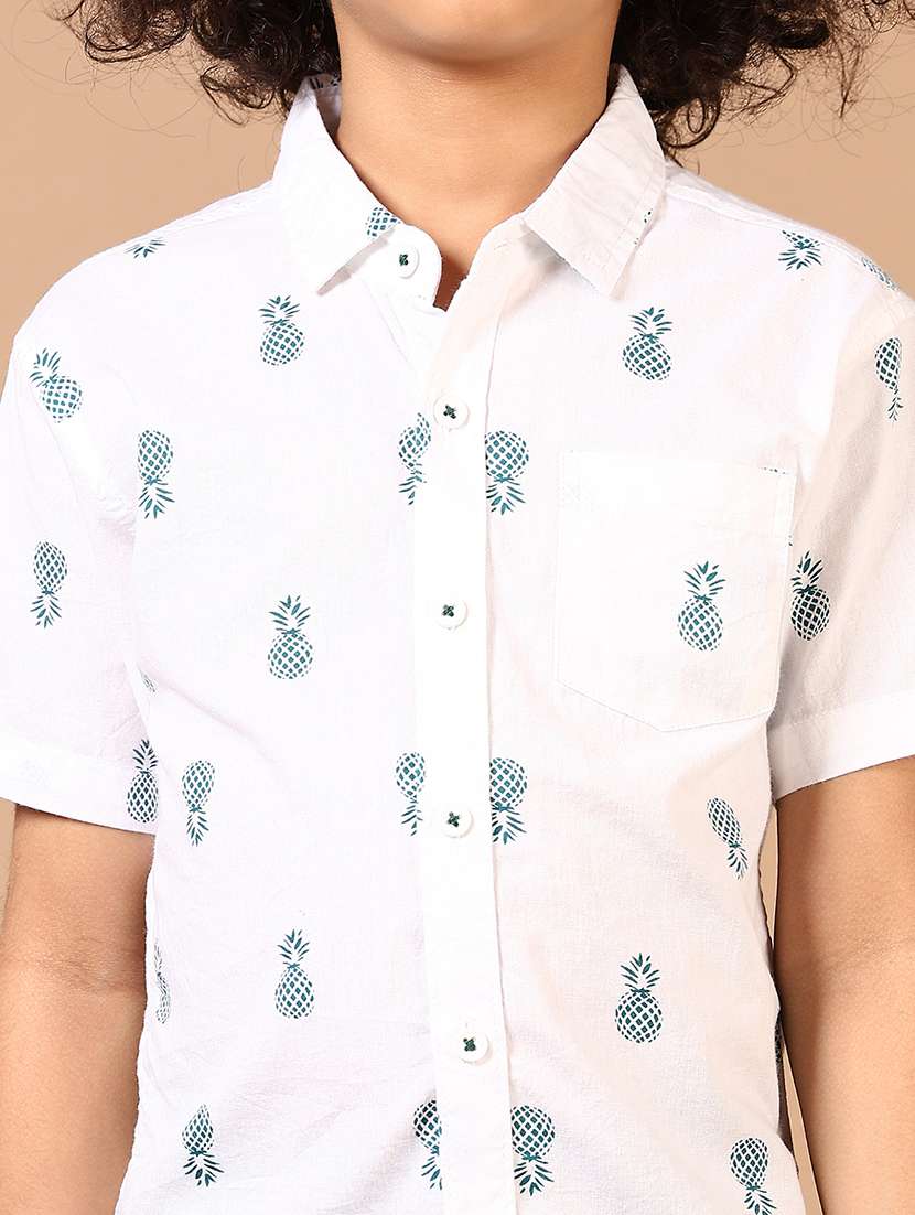 boys printed short sleeve casual shirt - 21612032 -  Standard Image - 5