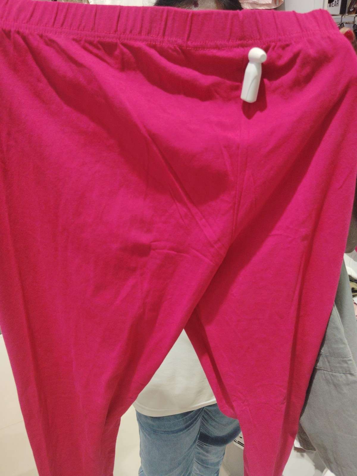 fuchsia cotton spandex churidars & leggings - 21612075 - Zoom Image - 0