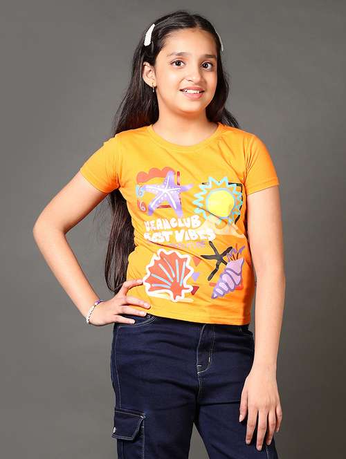 girls printed short sleeves tee - 21612116 - Standard Image - 0