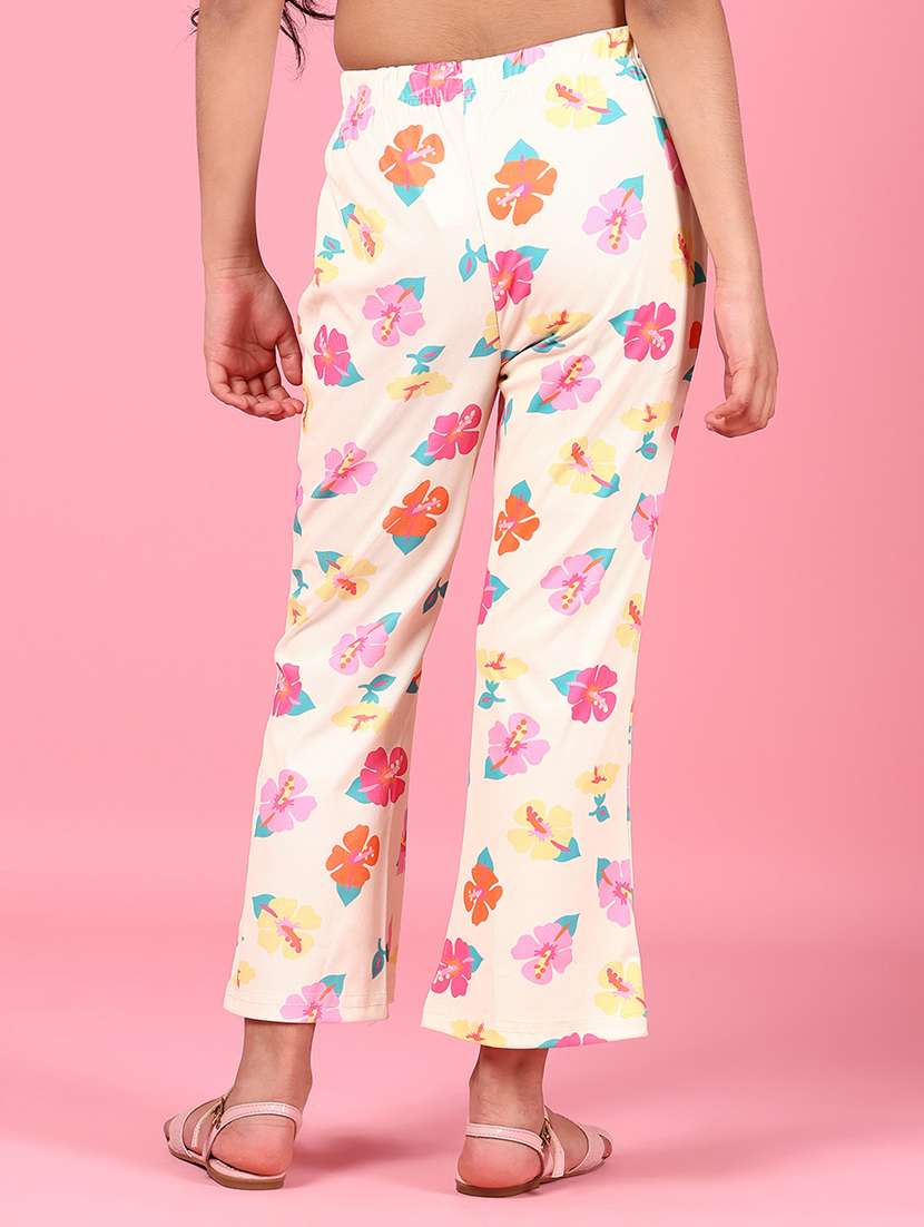 girls floral printed mid irse palazzo trouser - 21612121 -  Standard Image - 3