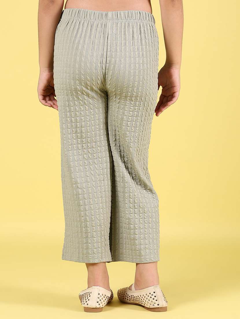 girls textured mid rise palazzo trouser - 21612123 -  Standard Image - 3