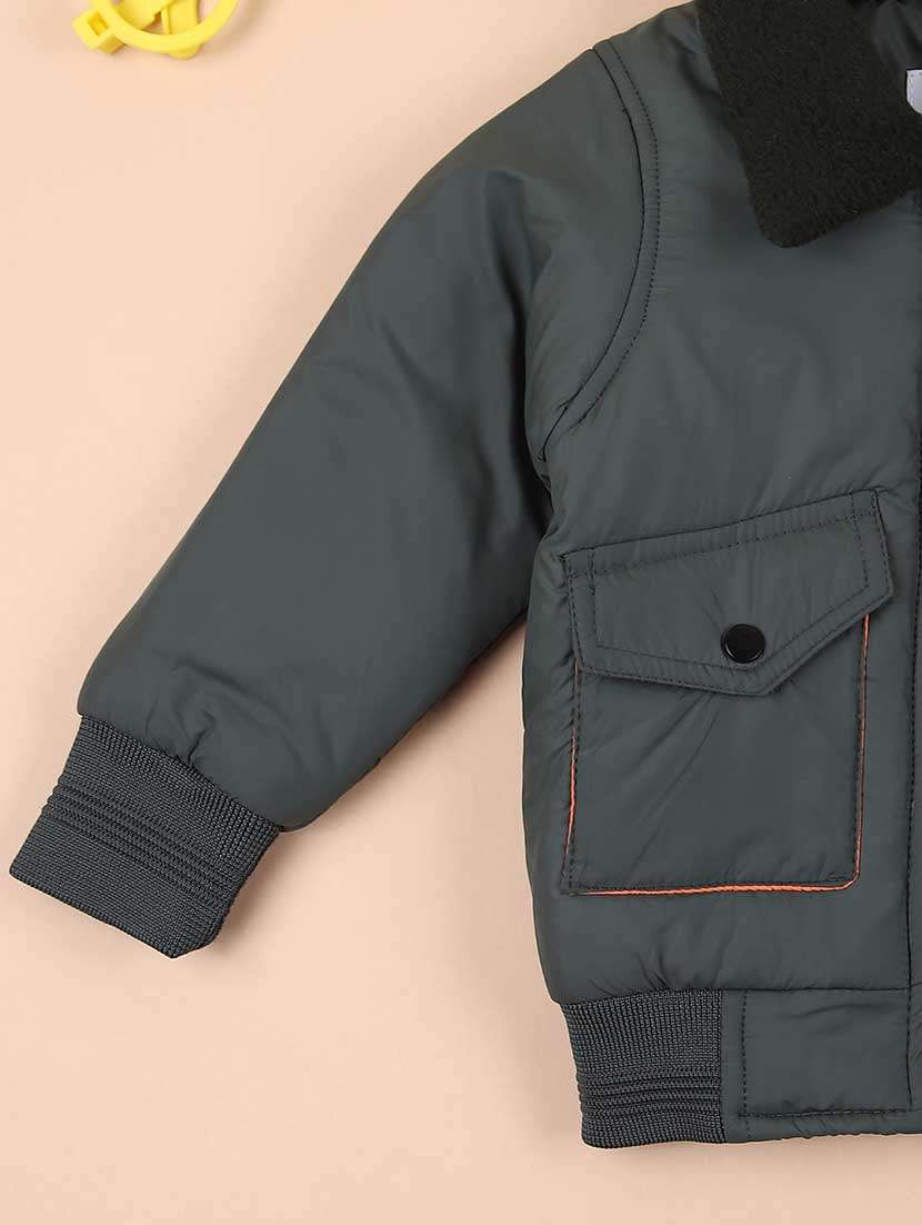 boys solid long sleeve collared jacket - 21612212 -  Standard Image - 3