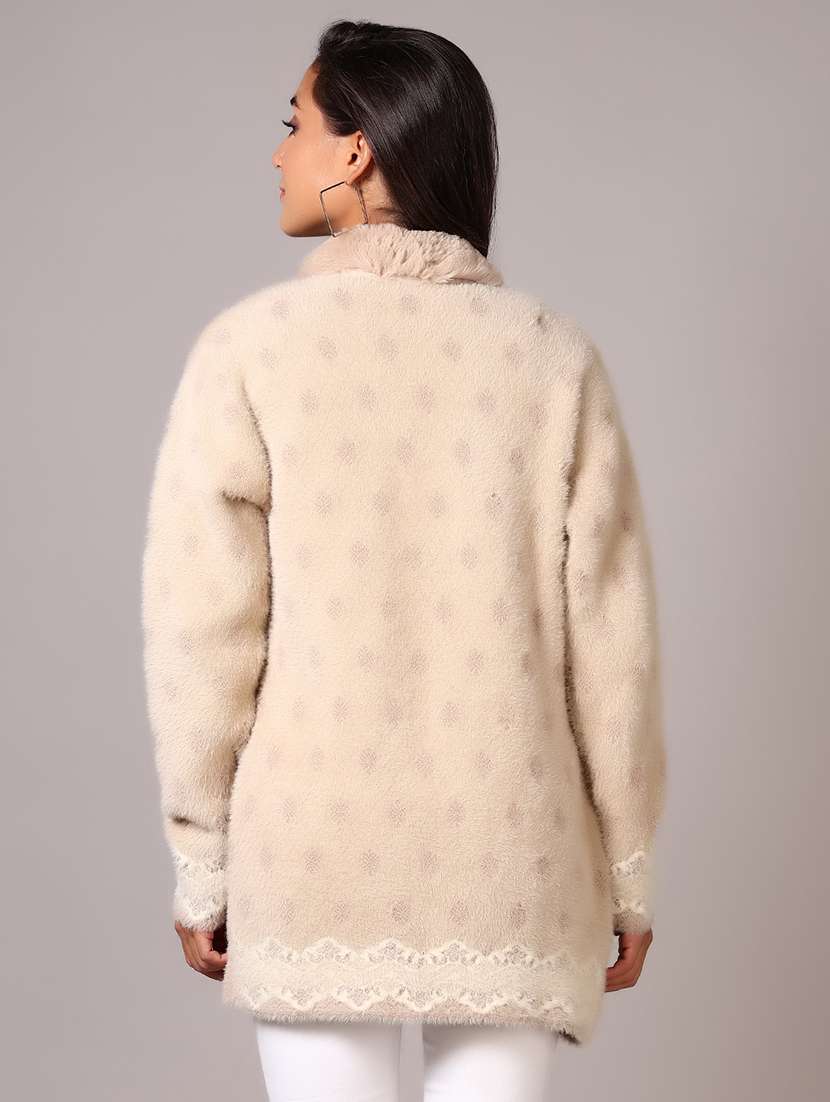 women self designed long sleeve cardigan - 21612217 -  Standard Image - 3