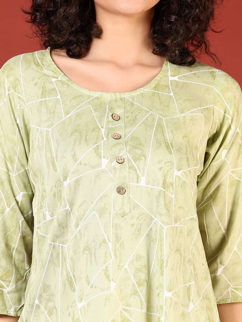 women printed round neck straight kurti - 21612266 -  Standard Image - 5