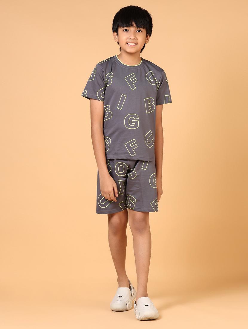 boys printed t-shirt and short set