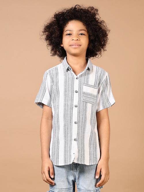 boys striped short sleeve casual shirt - 21612369 - Standard Image - 0