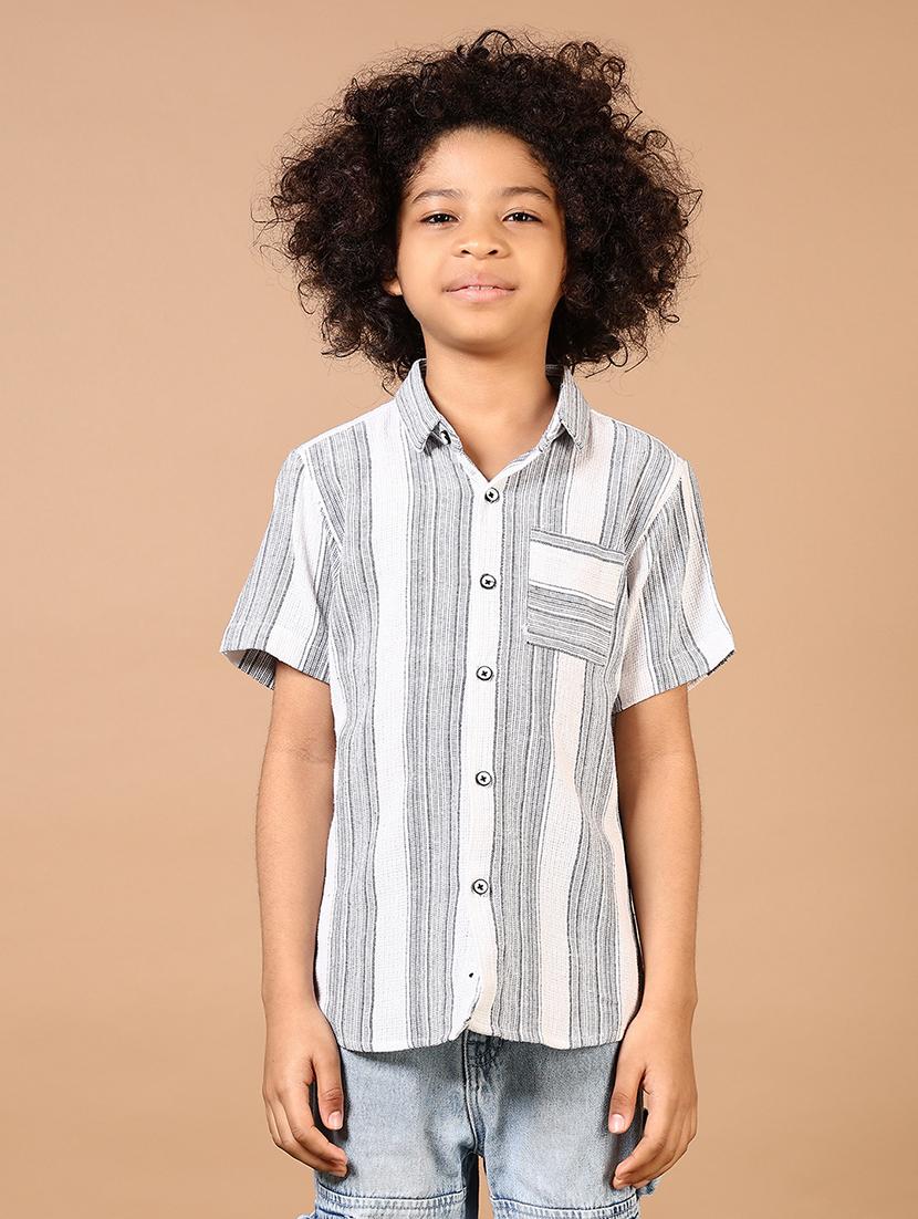 boys striped short sleeve casual shirt - 21612369 - Zoom Image - 0