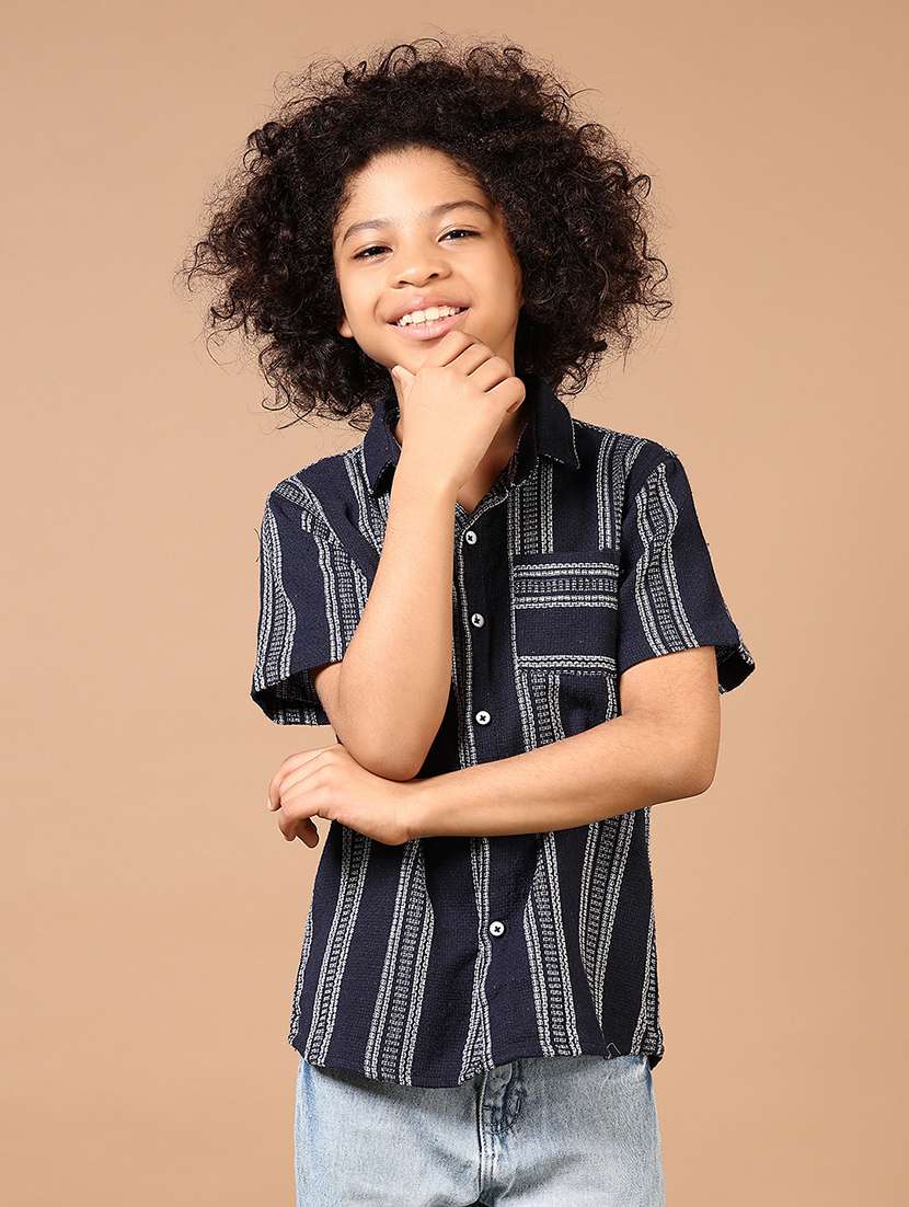boys striped short sleeve casual shirt - 21612370 - Zoom Image - 0