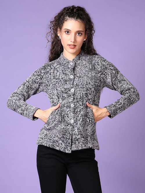 women self designed long sleeve cardigan - 21612455 -  Standard Image - 0