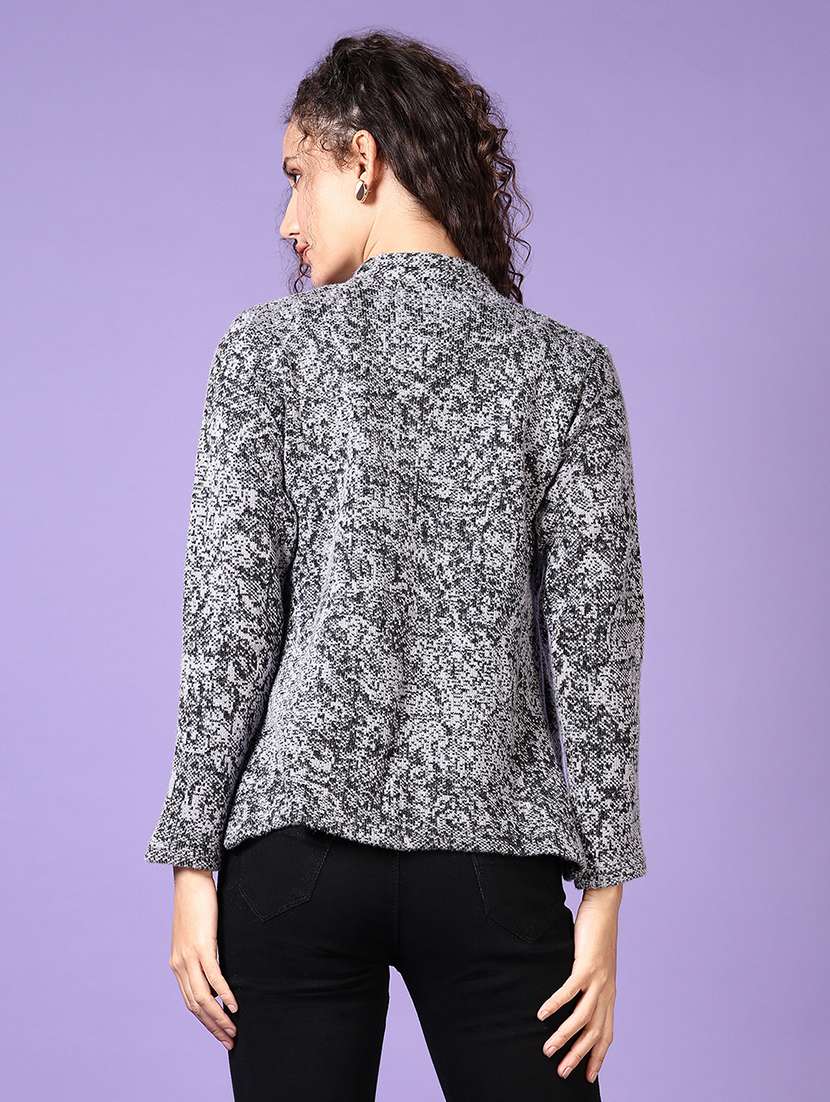 women self designed long sleeve cardigan - 21612455 -  Standard Image - 3