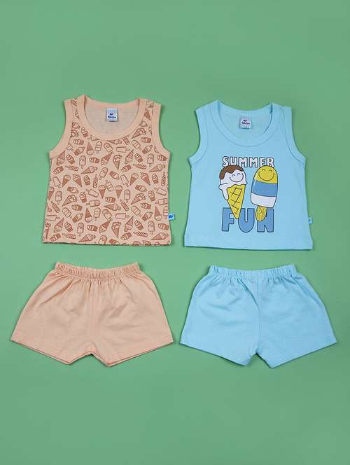 boys pack of 2 printed shorts sets - 21612591 - Standard Image - 0