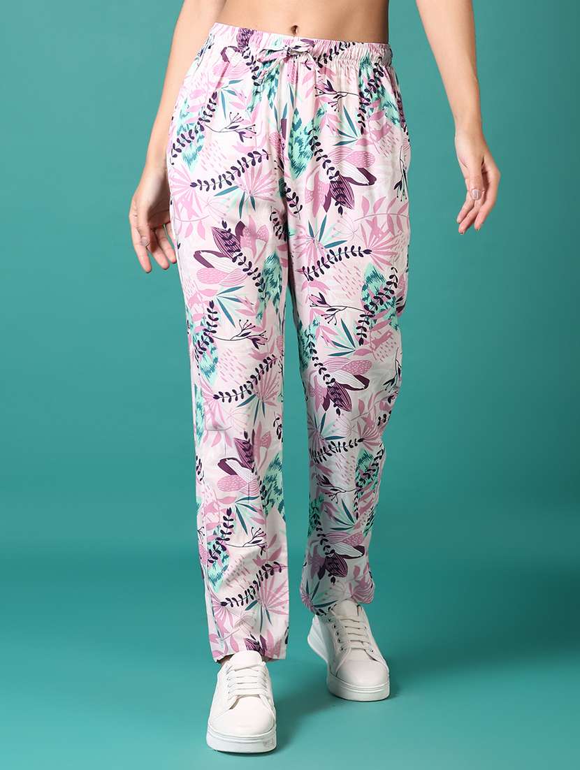 women printed mid rise pajama