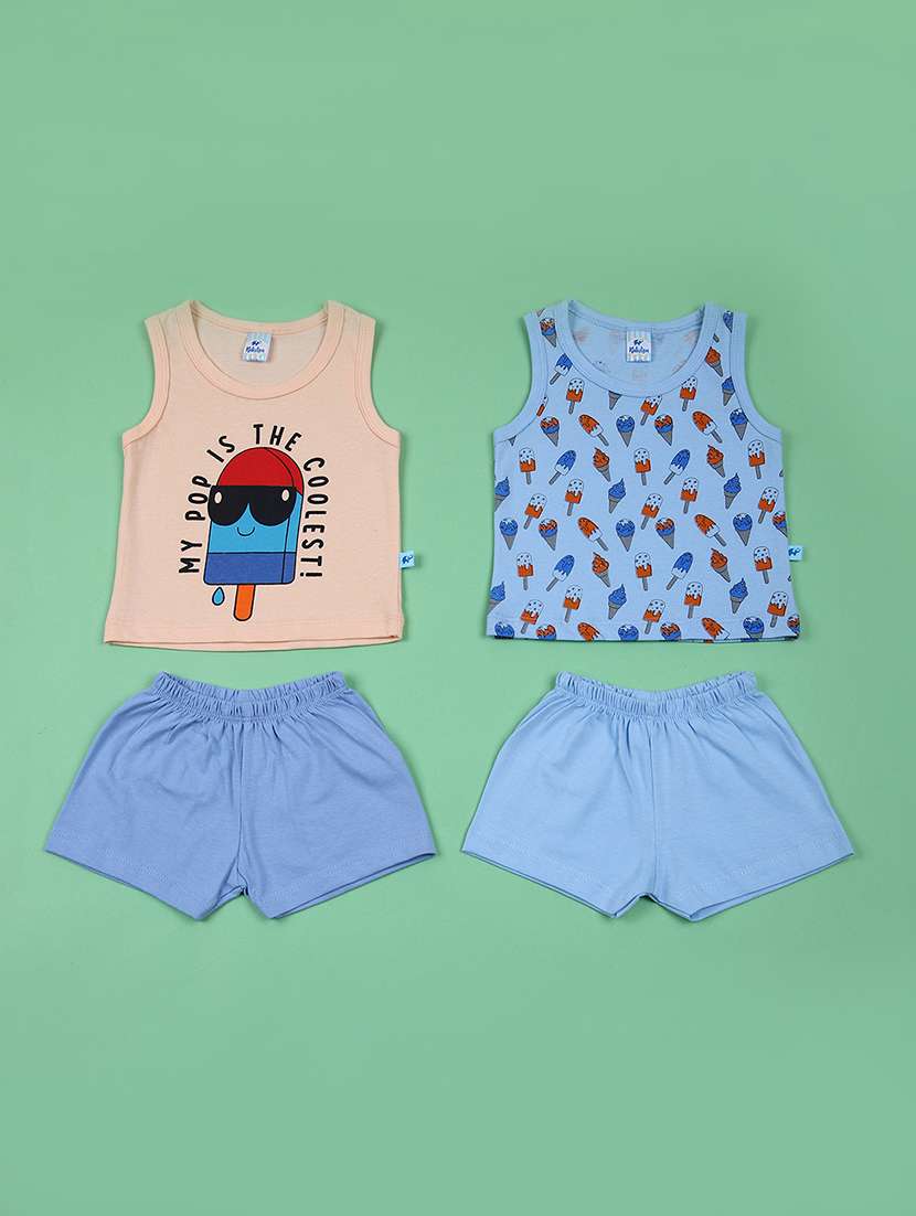 boys pack of 2 printed shorts sets