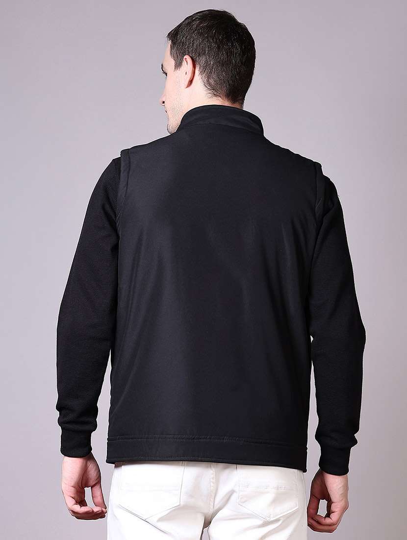 men solid sleeveless casual jacket - 21612869 -  Standard Image - 3