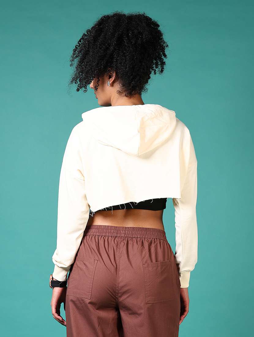 men solid long sleeve cropped sweatshirt - 21612888 -  Standard Image - 3