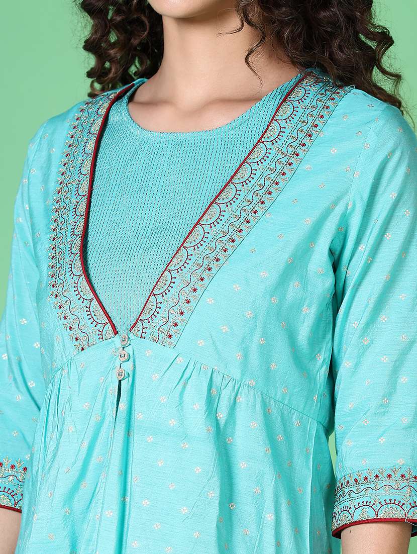 women printed round neck a-line kurta - 21612926 -  Standard Image - 5