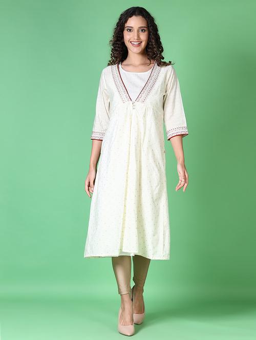 women printed round neck a-line kurta - 21612927 -  Standard Image - 0