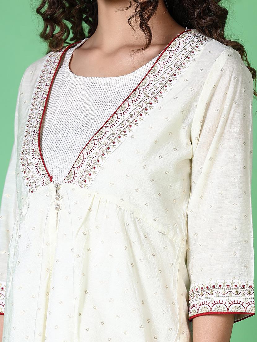 women printed round neck a-line kurta - 21612927 - Standard Image - 5