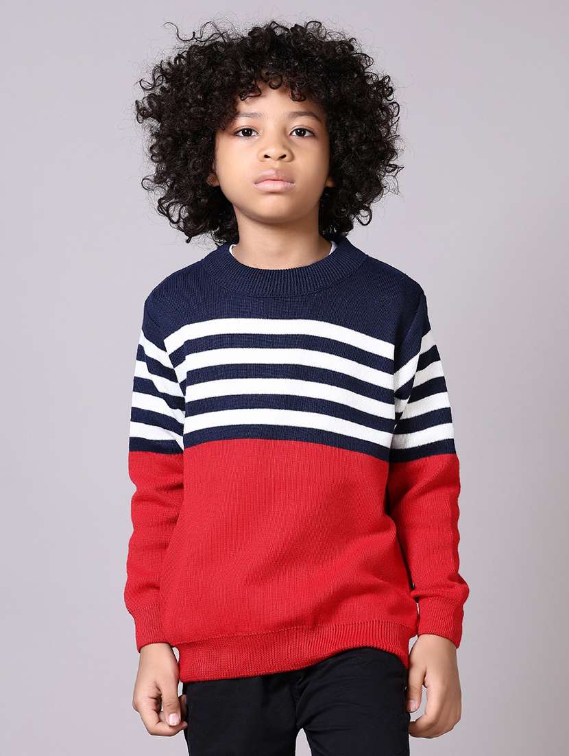 kids long sleeves striped sweater