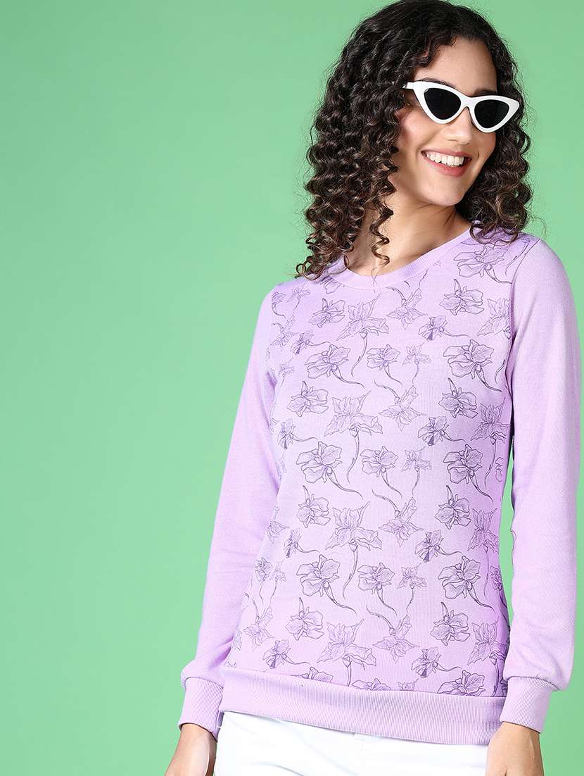 women printed long sleeves pullover - 21612941 -  Standard Image - 3