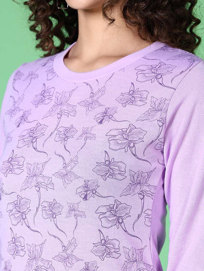 women printed long sleeves pullover - 21612941 -  Standard Image - 5