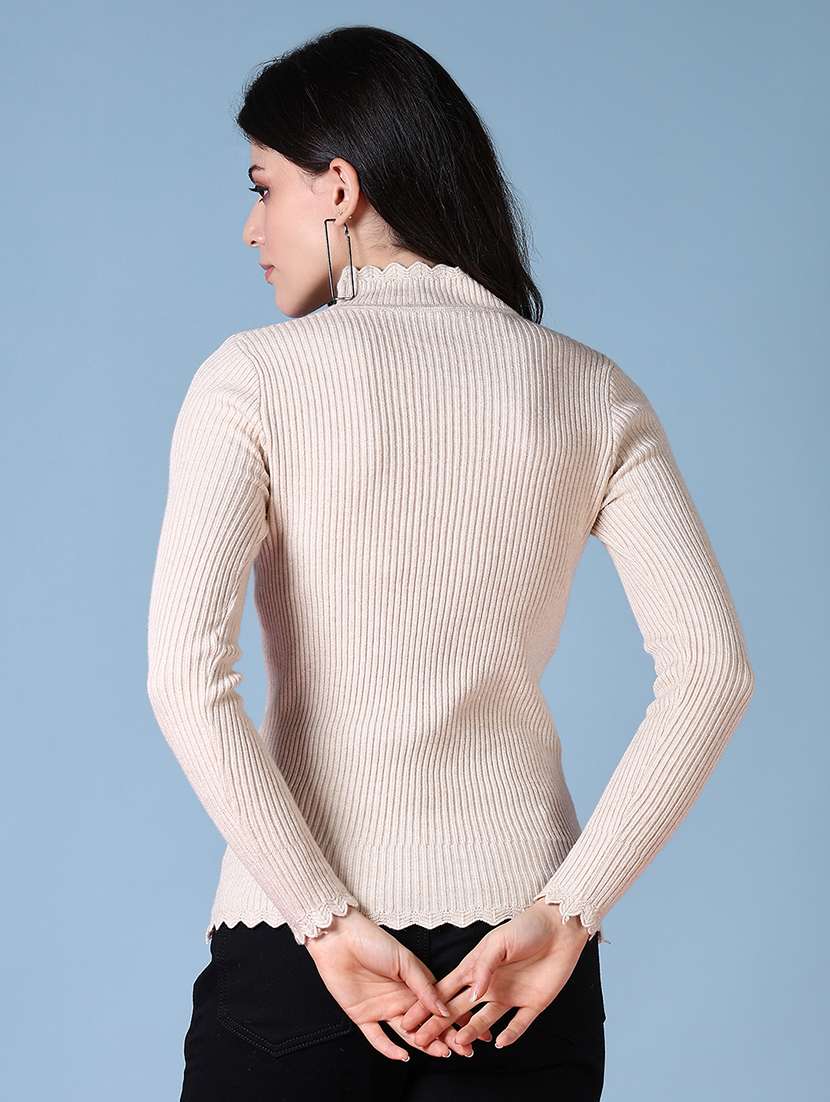 women long sleeves self design pullover - 21612965 -  Standard Image - 3