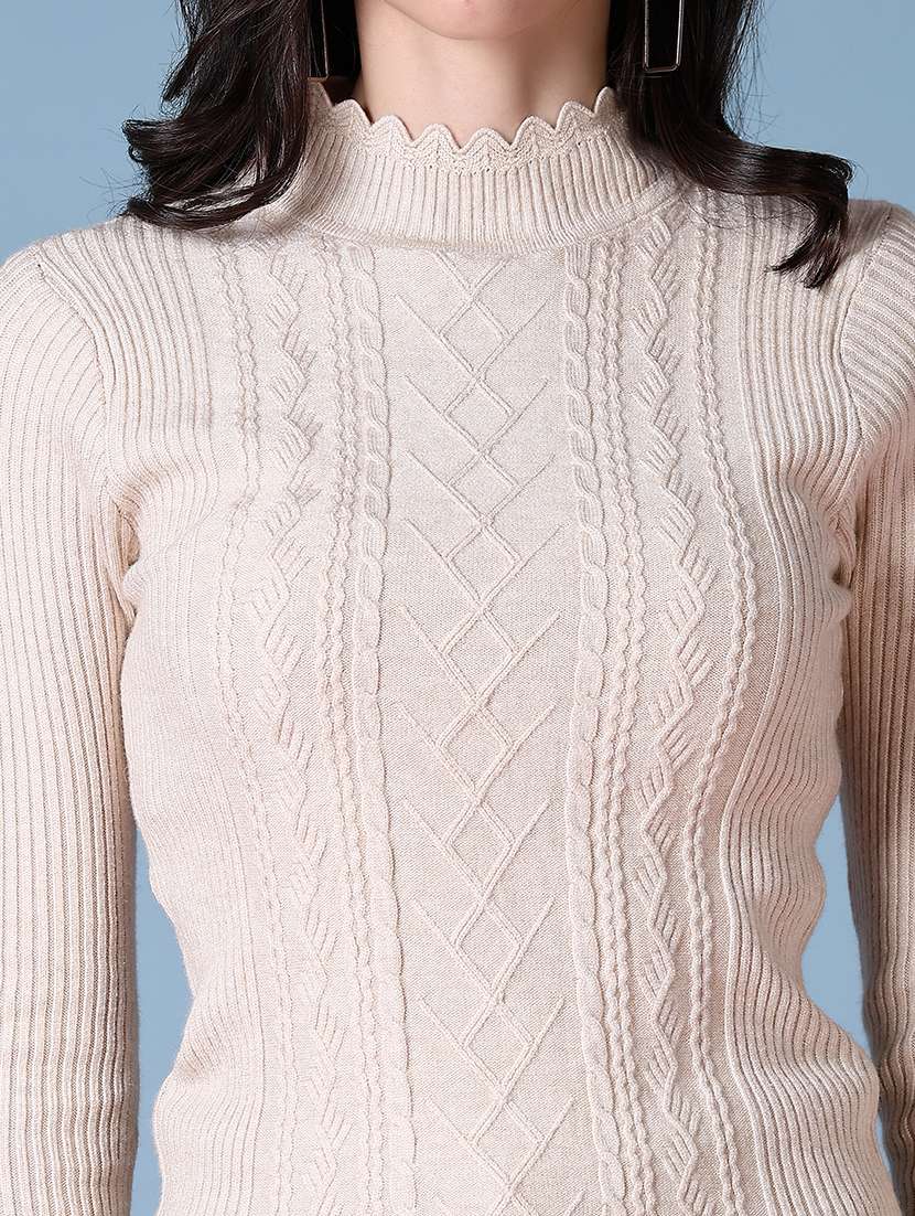 women long sleeves self design pullover - 21612965 -  Standard Image - 5