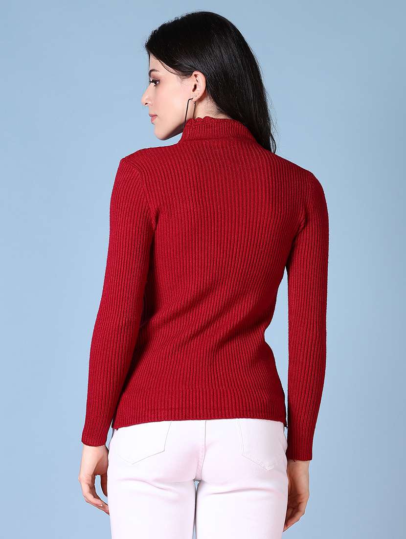 women long sleeves self design pullover - 21612967 -  Standard Image - 3