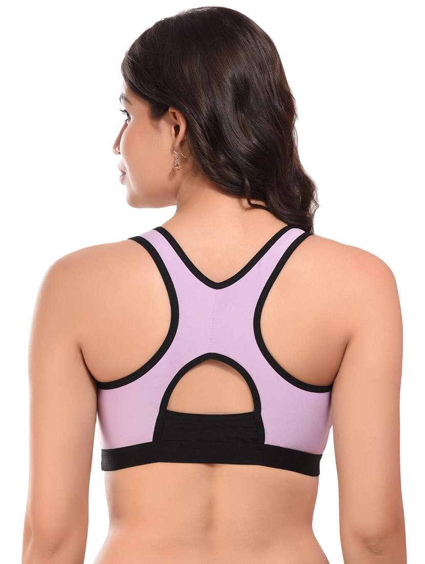 women color block lavender sports bra - 21613067 - Standard Image - 3