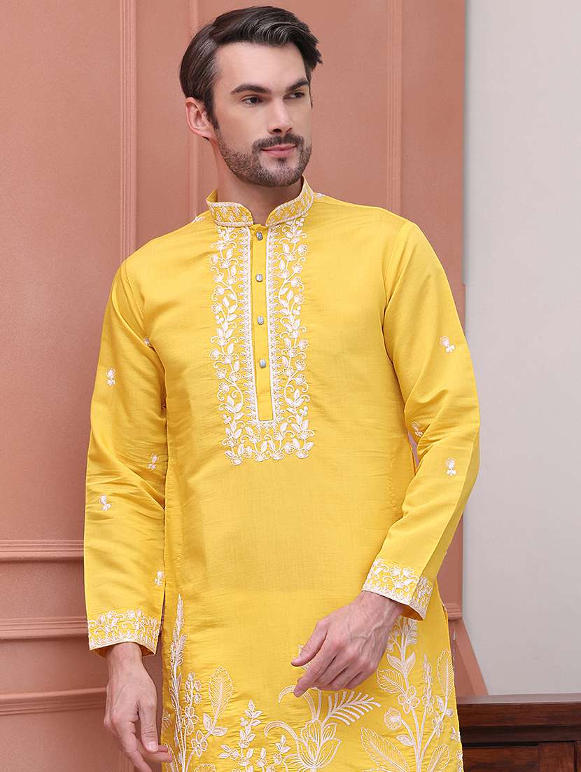Men Embroidered Long Sleeves Kurta Pyjama Set - 21613133 -  Standard Image - 3