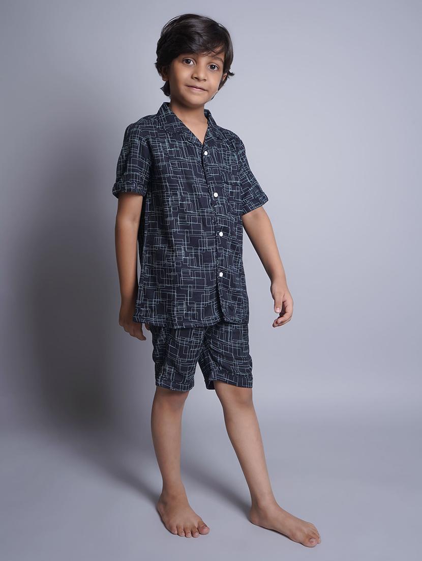 boys printed shorts nightwear set - 21613303 -  Zoom Image - 0