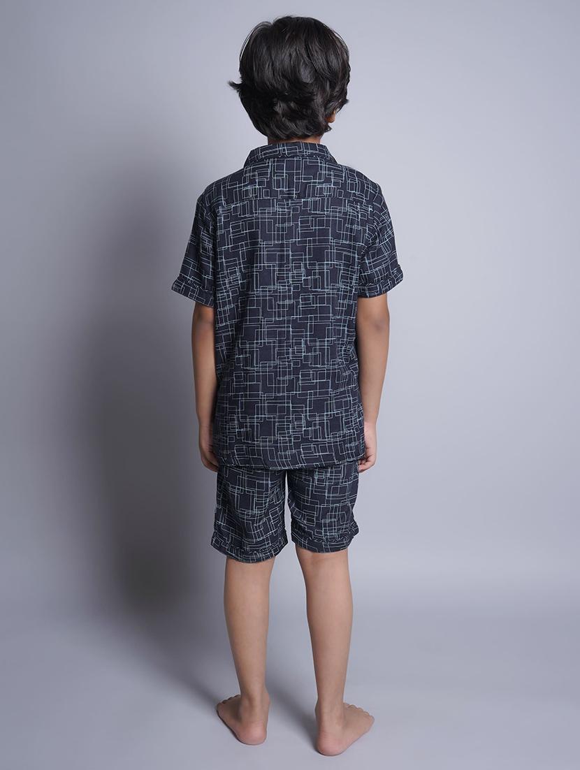 boys printed shorts nightwear set - 21613303 - Standard Image - 3