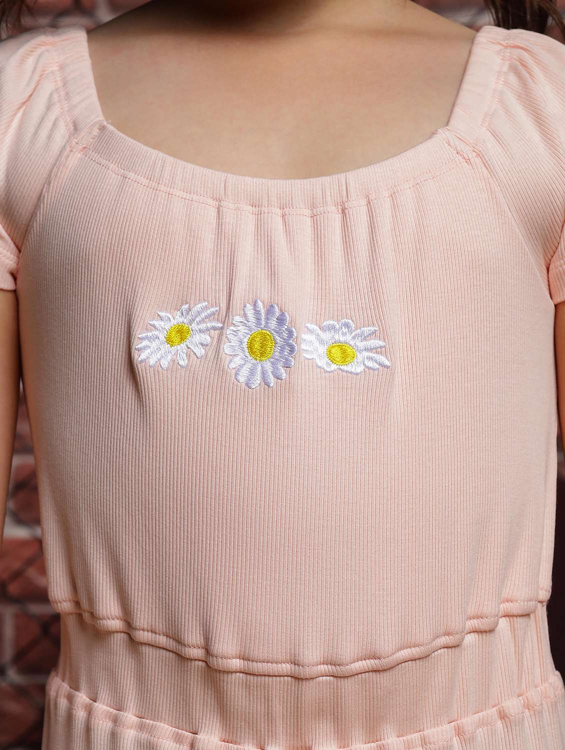 girls embroidered short sleeves jumpsuit - 21613320 -  Standard Image - 5