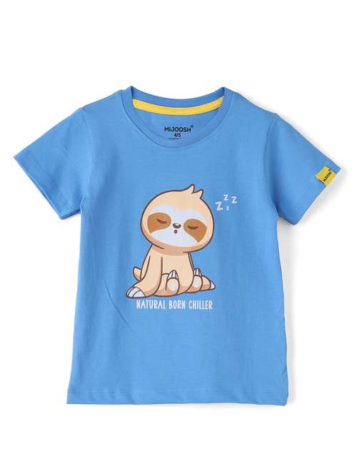 kids front print cotton t-shirt - 21613322 - Standard Image - 0