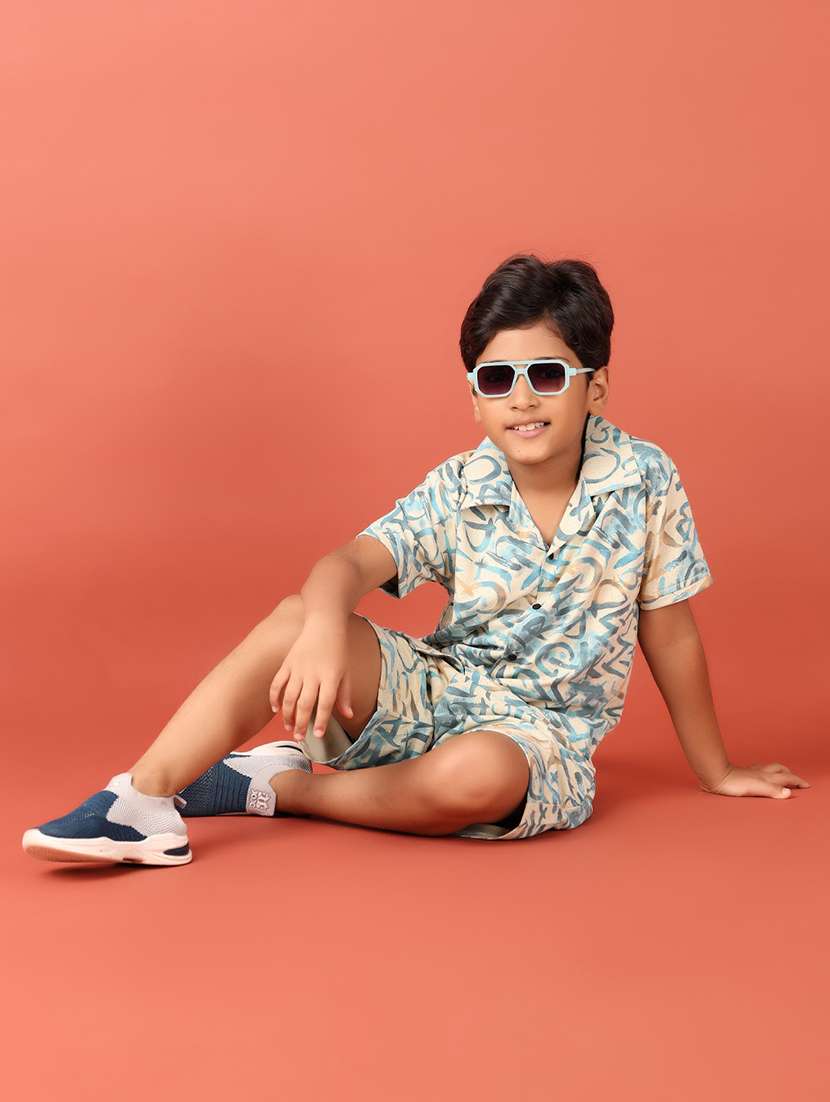 boys printed shirt and shorts set - 21613349 -  Standard Image - 3