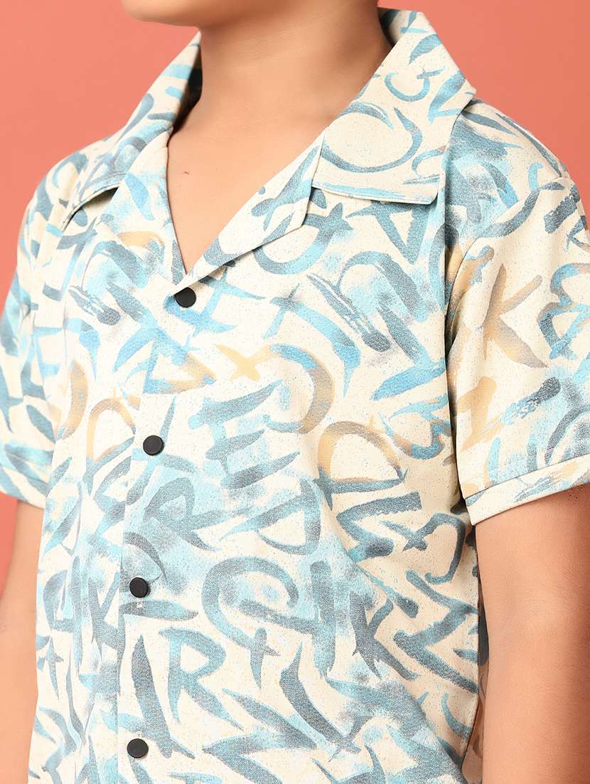 boys printed shirt and shorts set - 21613349 -  Standard Image - 5